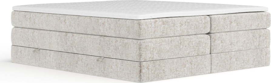 Béžová boxspring postel s úložným prostorem/bez čela 140x200 cm Juniper – Maison de Rêve Maison de Reve