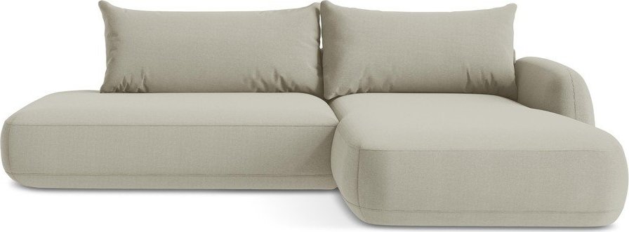 Béžová rozkládací rohová pohovka (pravý roh/s lenoškou) Hale – Makamii Makamii