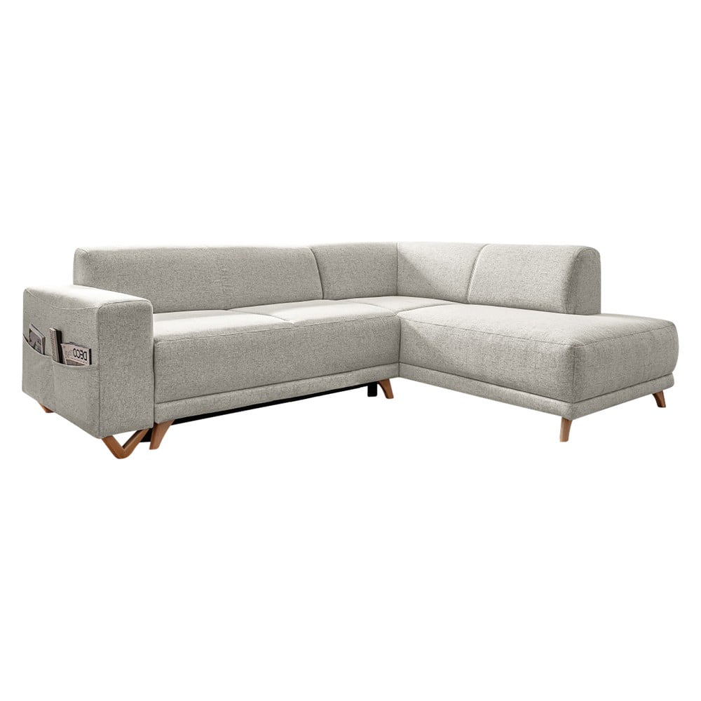 Béžová rozkládací/s úložným prostorem rohová pohovka (pravý roh/do L) Classy Sophie – Miuform Miuform