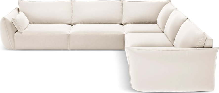 Béžová sametová rohová pohovka Vanda – Mazzini Sofas Mazzini Sofas
