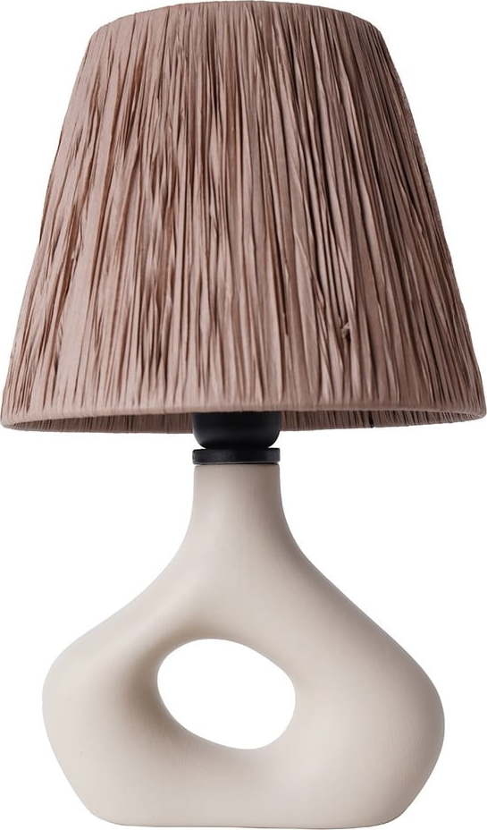 Béžová stolní lampa se stínidlem z papírového výpletu (výška 40 cm) Serin – Opviq lights Opviq lights