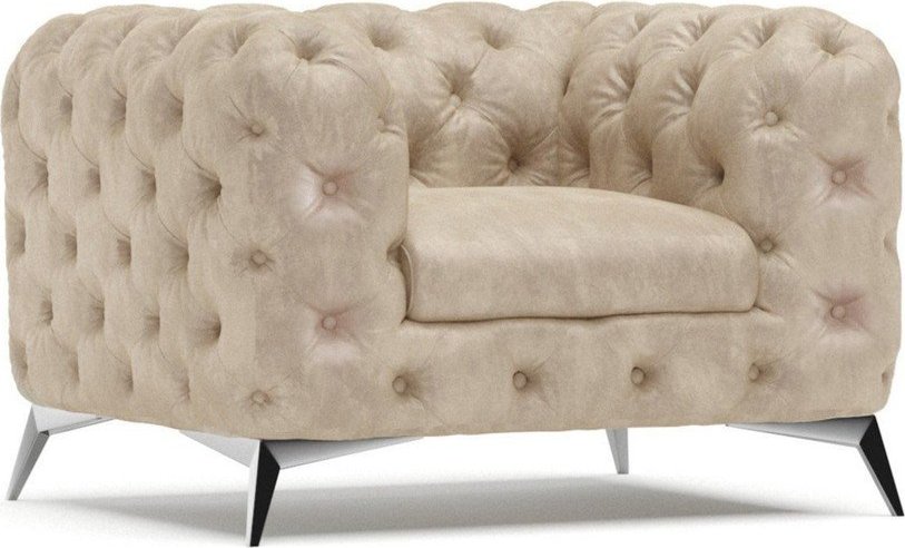 Béžové sametové křeslo Chelsea – Ropez Ropez