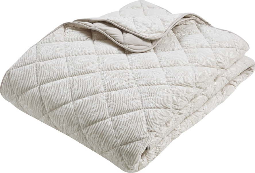 Béžový prošívaný přehoz 240x260 cm Corded Leaves – Catherine Lansfield Catherine Lansfield