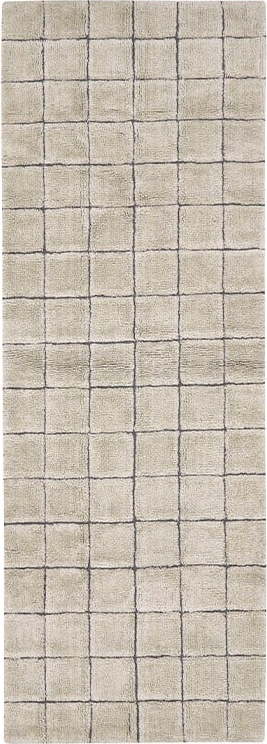 Béžový ručně tkaný vlněný běhoun 80x230 cm Mosaic Sandstone – Lorena Canals Lorena Canals