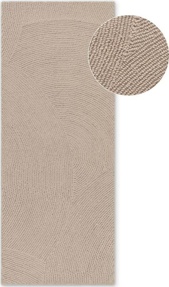 Béžový ručně tkaný vlněný běhoun 80x300 cm Eleni Light Beige – Hanse Home Hanse Home