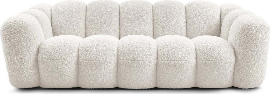 Bílá pohovka z textilie bouclé 232 cm Hippolyte – Bobochic Paris Bobochic Paris