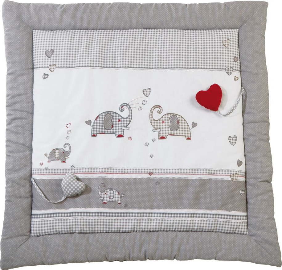 Bílá/šedá dětská hrací podložka 100x100 cm Jumbo twins – Roba Roba