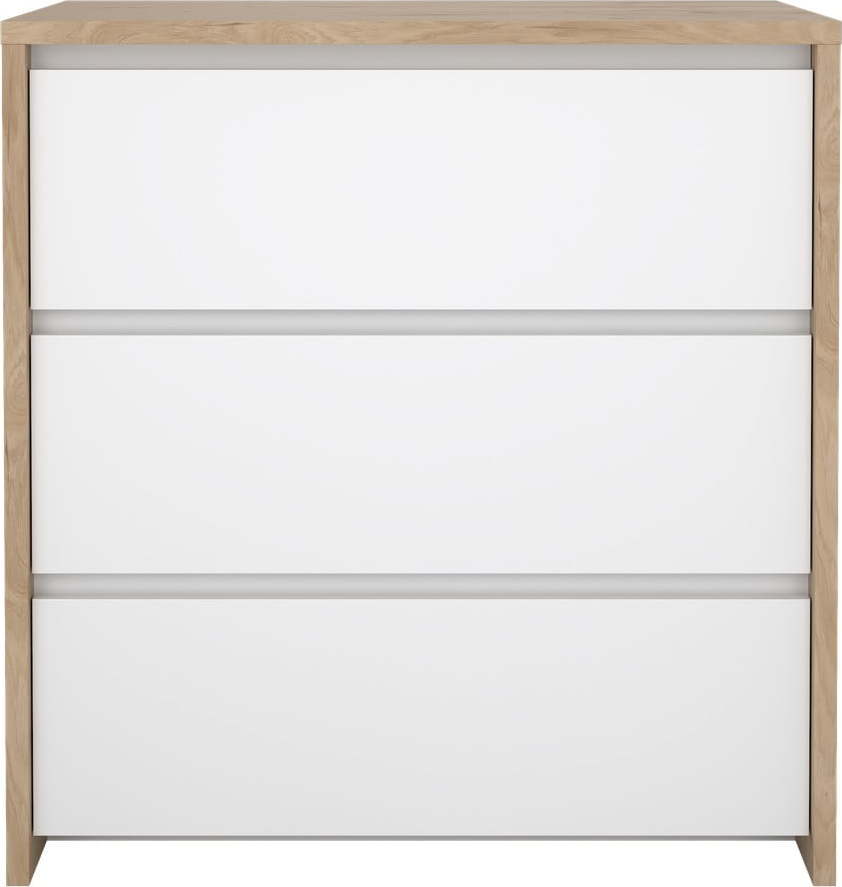 Bílá/v přírodní barvě komoda v dekoru dubu 80x84x48 cm Next – Tvilum Tvilum
