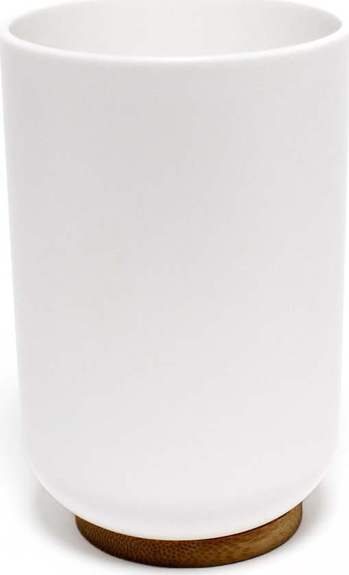 Bílý plastový kelímek na zubní kartáčky Smart – douceur d'intérieur Douceur d intérieur