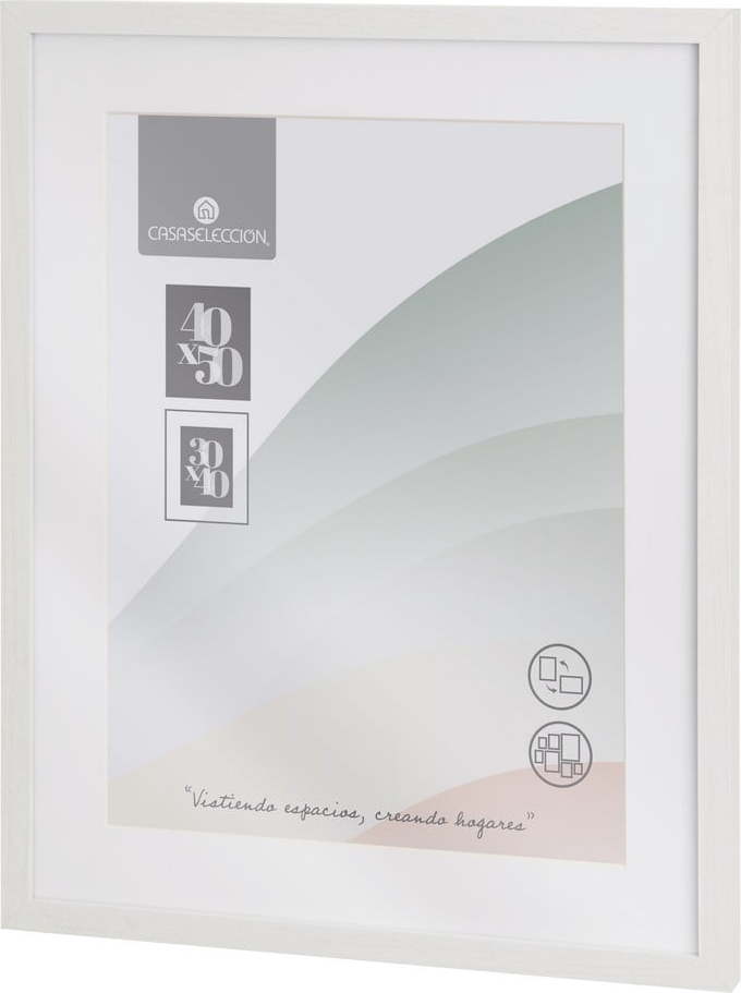 Bílý rámeček na zeď 42x52 cm Sencillo – Casa Selección Casa Selección