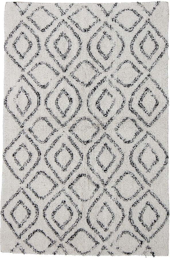 Bílý/šedý bavlněný koberec 90x150 cm Katie – Bloomingville Bloomingville