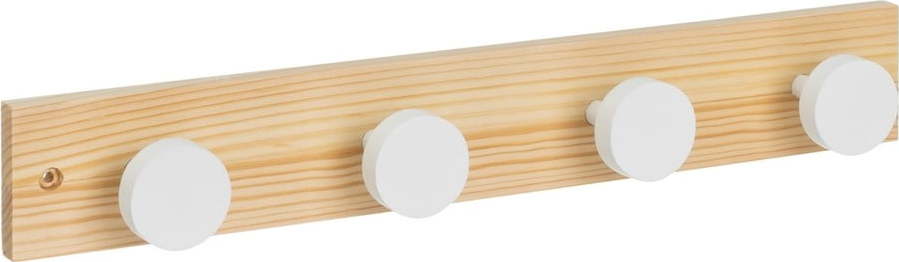 Bílý/v přírodní barvě nástěnný věšák z borovicového dřeva 40 cm Anillos – Casa Selección Casa Selección