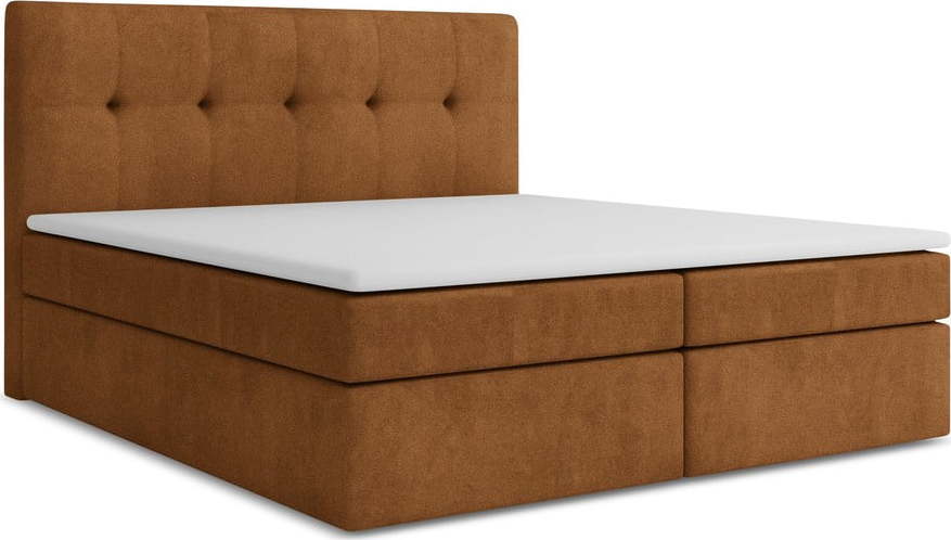Boxspring postel s úložným prostorem 180x200 cm v terakotové barvě Palta – Makamii Makamii