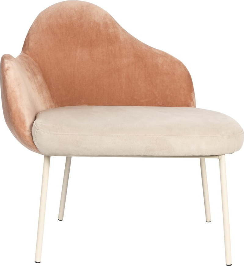 Broskvové sametové křeslo Friuli – Zuiver Zuiver