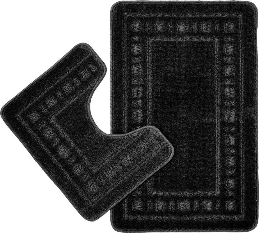 Černé WC koupelnové předložky v sadě 2 ks 50x80 cm Armoni – Catherine Lansfield Catherine Lansfield