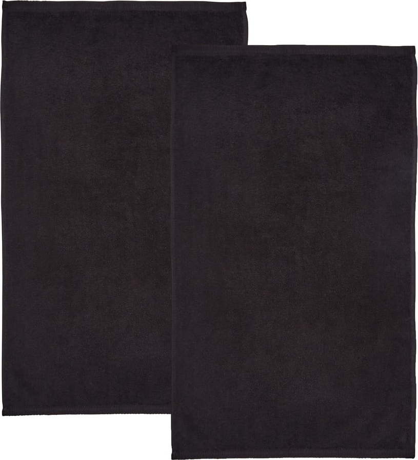 Černé rychleschnoucí/froté bavlněné osušky v sadě 2 ks 90x140 cm Quick Dry – Catherine Lansfield Catherine Lansfield