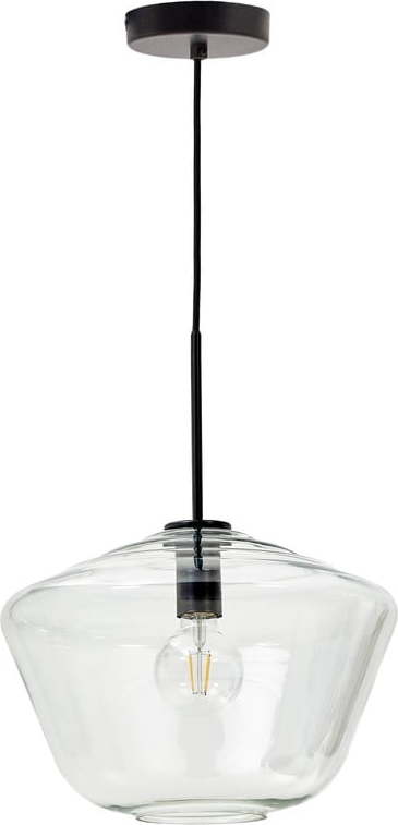 Černé závěsné svítidlo se skleněným stínidlem ø 34 cm Mao – Kave Home Kave Home
