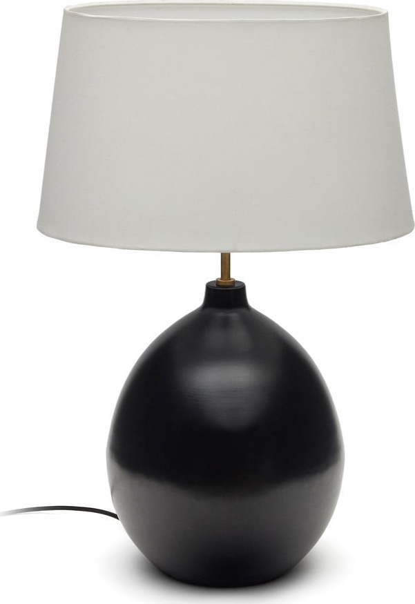 Černobílá stolní lampa s textilním stínidlem (výška 72 cm) Foixa – Kave Home Kave Home