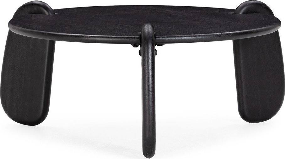 Černý kulatý konferenční stolek z mangového dřeva ø 80 cm Tamira – MOME Mome
