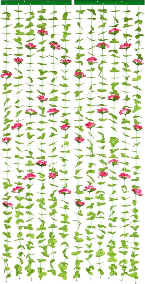 Červený/zelený závěs do dveří 90x190 cm Roses – Maximex Maximex