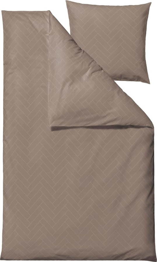 Damaškové povlečení taupe na jednolůžko/prodloužené 140x220 cm Tiles – Södahl Södahl
