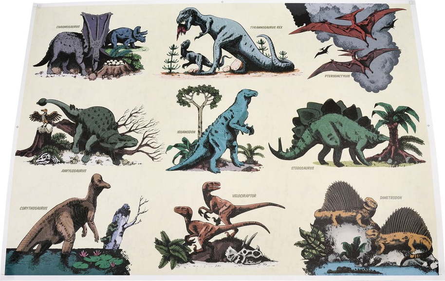 Dětský obrázek 70x50 cm Glow in the Dark – Prehistoric Land – Rex London Rex London