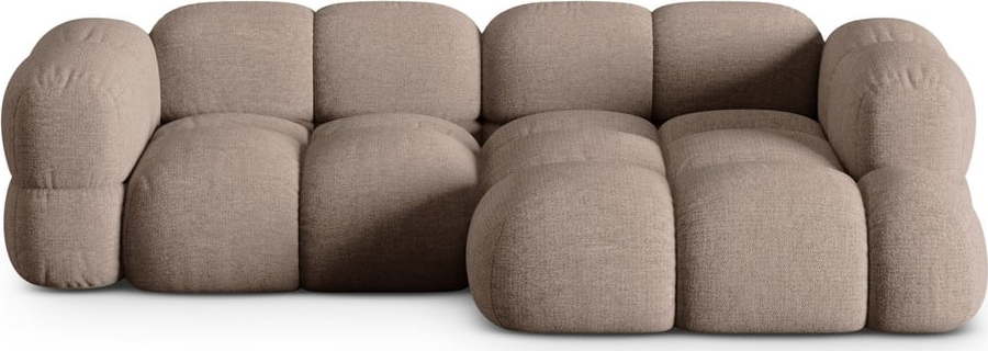 Hnědá rohová pohovka (pravý roh/s lenoškou) Loretto – Cosmopolitan Design Cosmopolitan design