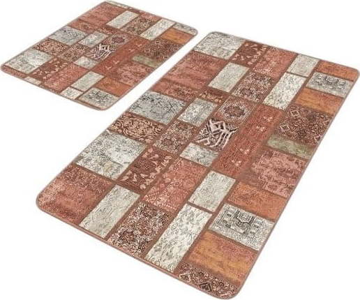 Hnědé sametové koupelnové předložky v sadě 2 ks 60x100 cm – Mila Home Mila Home