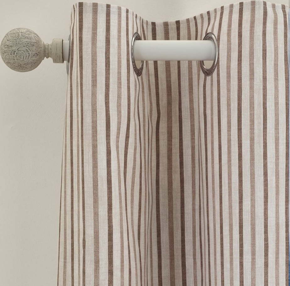 Hnědé závěsy v sadě 2 ks 117x229 cm Logan Stripe – Catherine Lansfield Catherine Lansfield