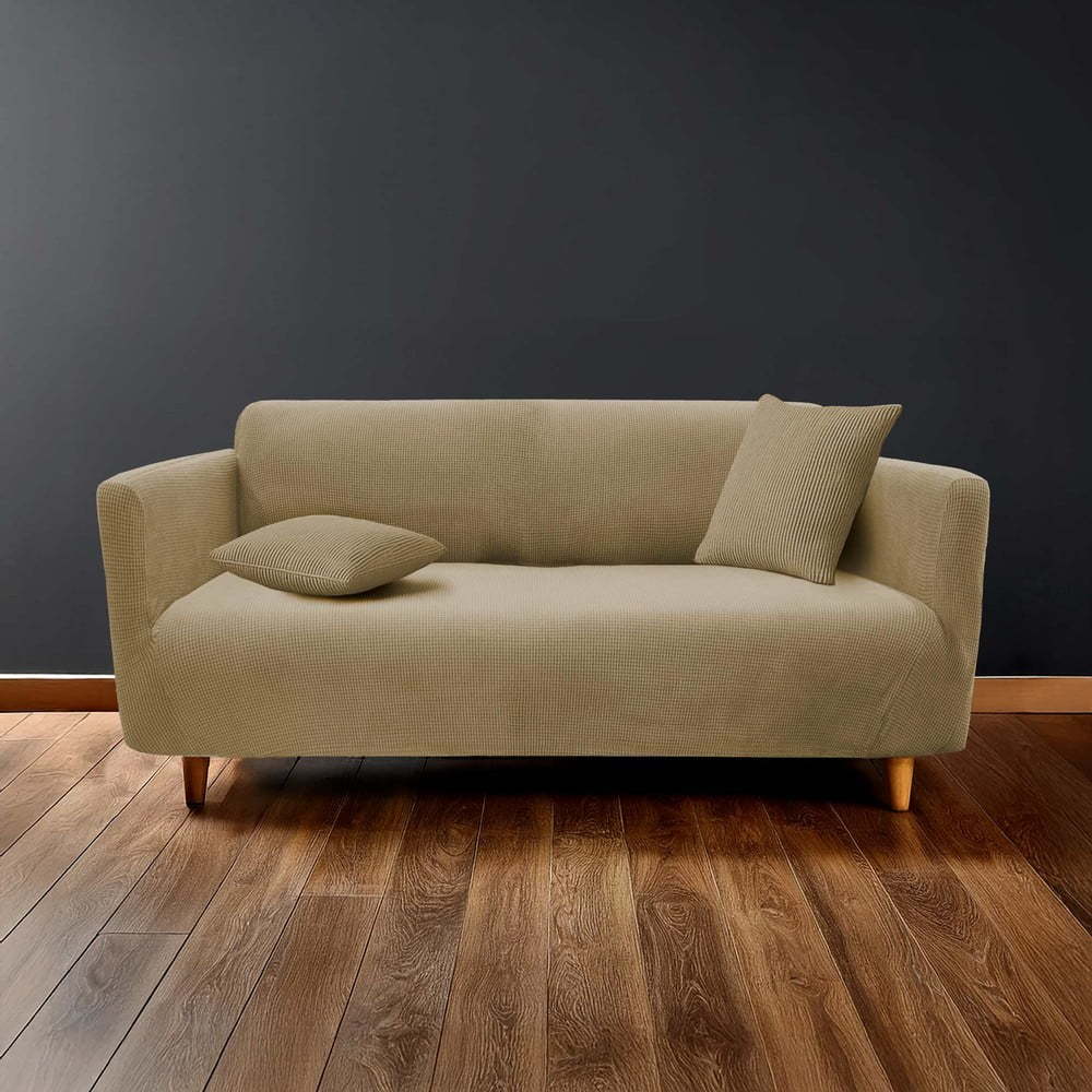 Hnědý 3místný napínací potah na pohovku Sacha – douceur d'intérieur Douceur d intérieur