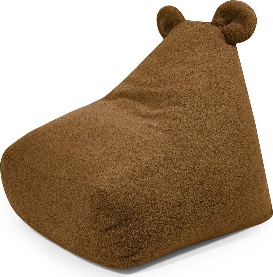 Hnědý dětský sedací vak z textilie bouclé Snug 80 Bear – SLOWDOWN SLOWDOWN