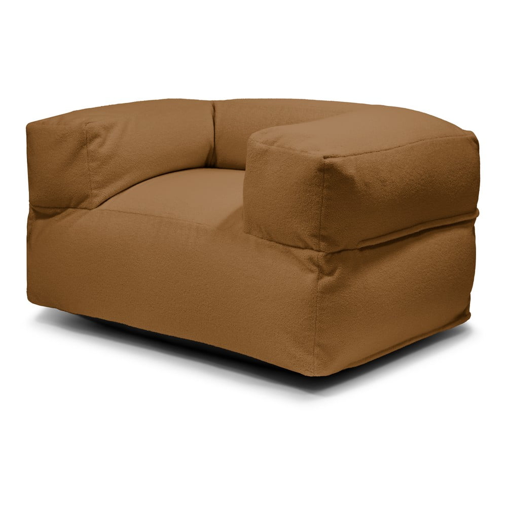 Hnědý sedací vak z textilie bouclé MooG – SLOWDOWN SLOWDOWN