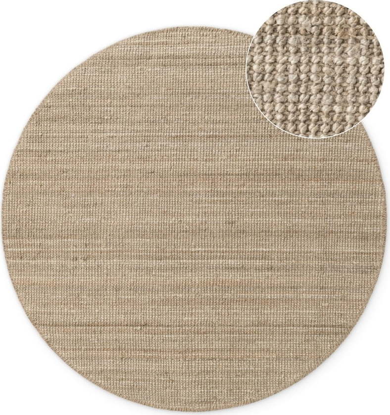 Jutový kulatý koberec taupe ø 160 cm Bouclé Jaipur – Hanse Home Hanse Home