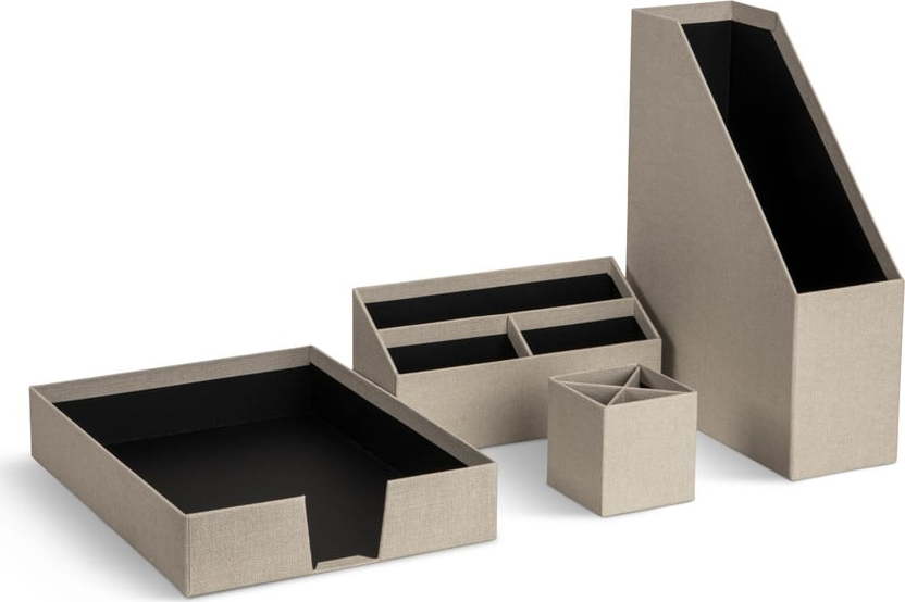 Kartonové organizéry v sadě 4 ks Hugo Canvas Paper Laminate – Bigso Bigso