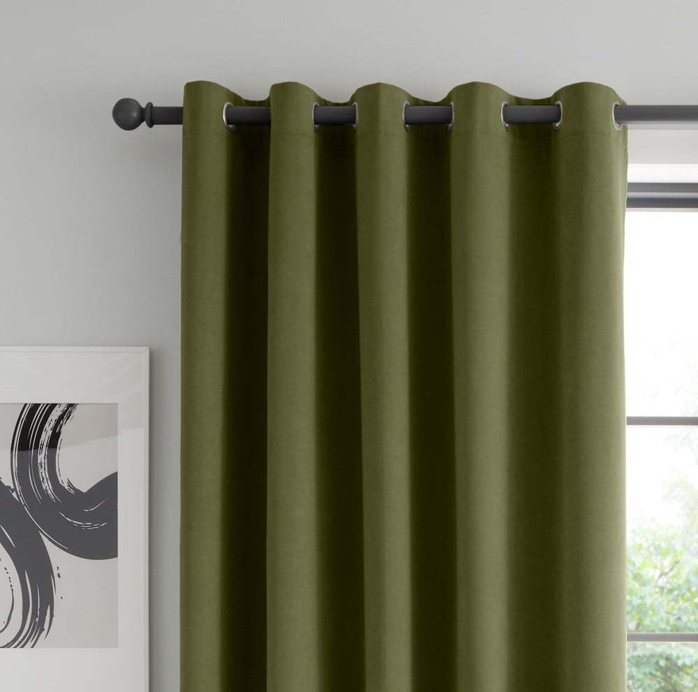 Khaki zatemňovací závěsy v sadě 2 ks 117x137 cm Wilson – Catherine Lansfield Catherine Lansfield