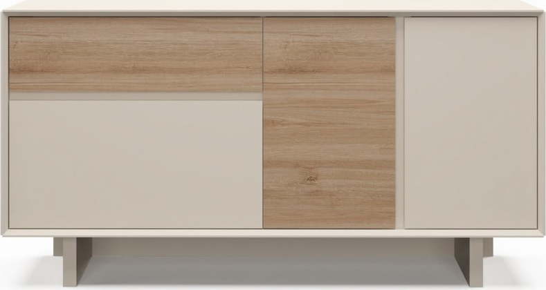 Komoda v béžové a přírodní barvě v dekoru dubu 146x76x45 cm Carpi – Marckeric Marckeric