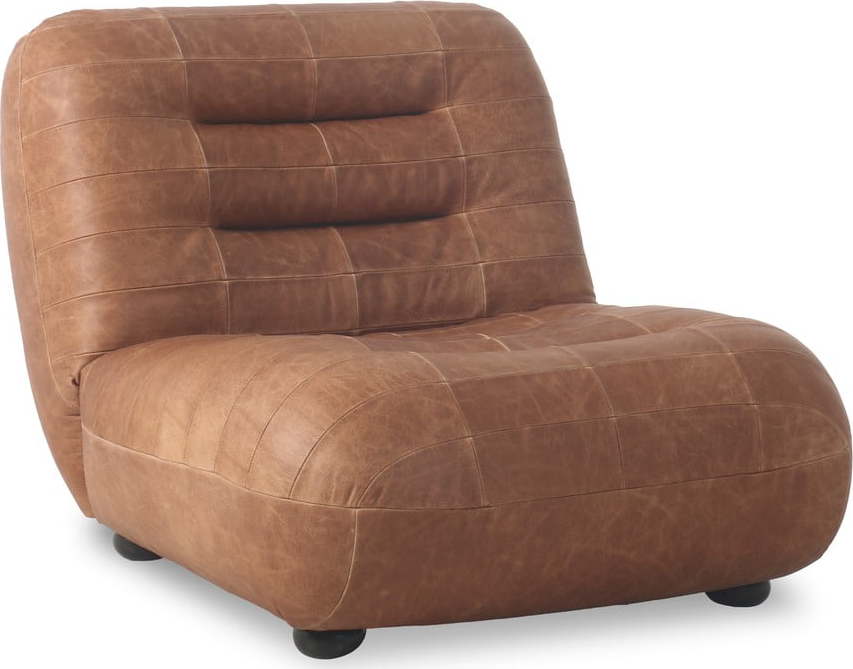 Koňakově hnědé kožené křeslo Wyatt – Dutchbone Dutchbone
