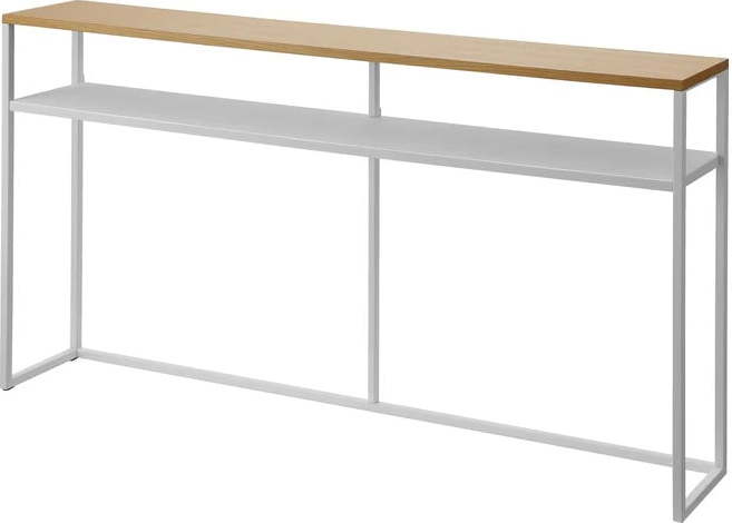 Konzolový stolek v bílé a světle hnědé barvě v dekoru jasanu 20