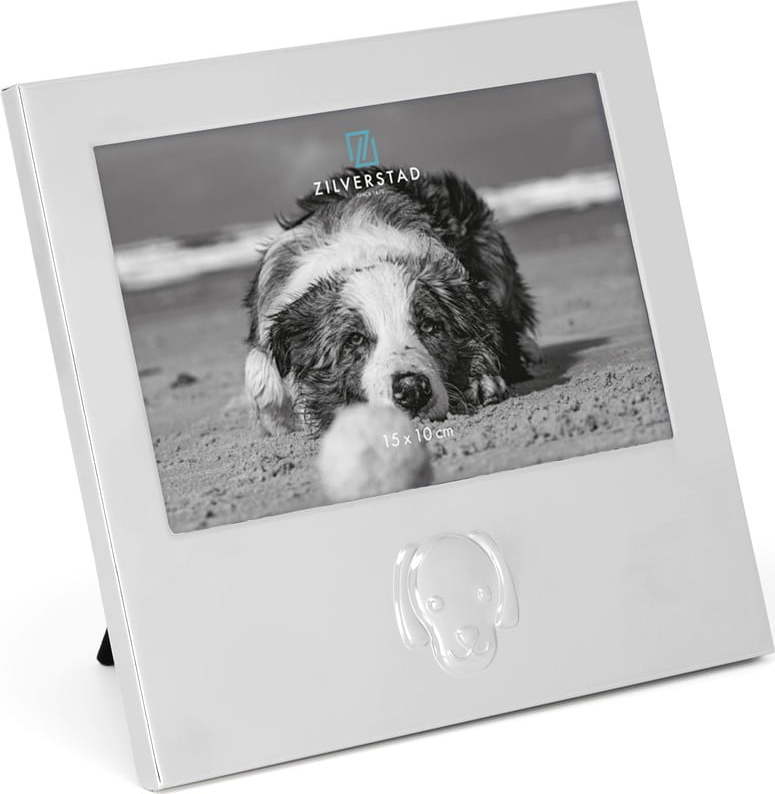 Kovový stojací rámeček ve stříbrné barvě 16x17 cm Dog – Zilverstad Zilverstad