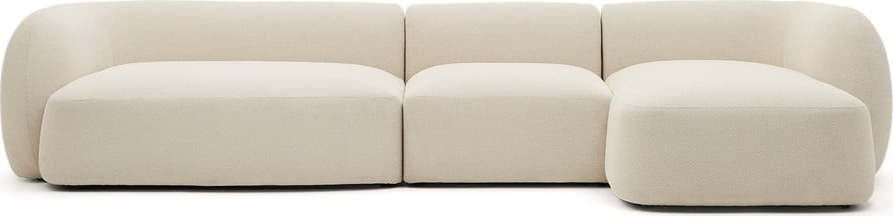 Krémová žinylková rohová pohovka (pravý roh/s lenoškou) Martina – Kave Home Kave Home