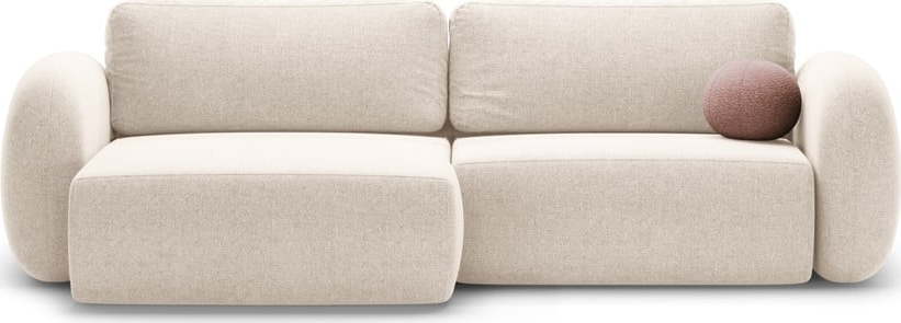 Krémová žinylková rozkládací/s úložným prostorem rohová pohovka Tonale – Cosmopolitan Design Cosmopolitan design