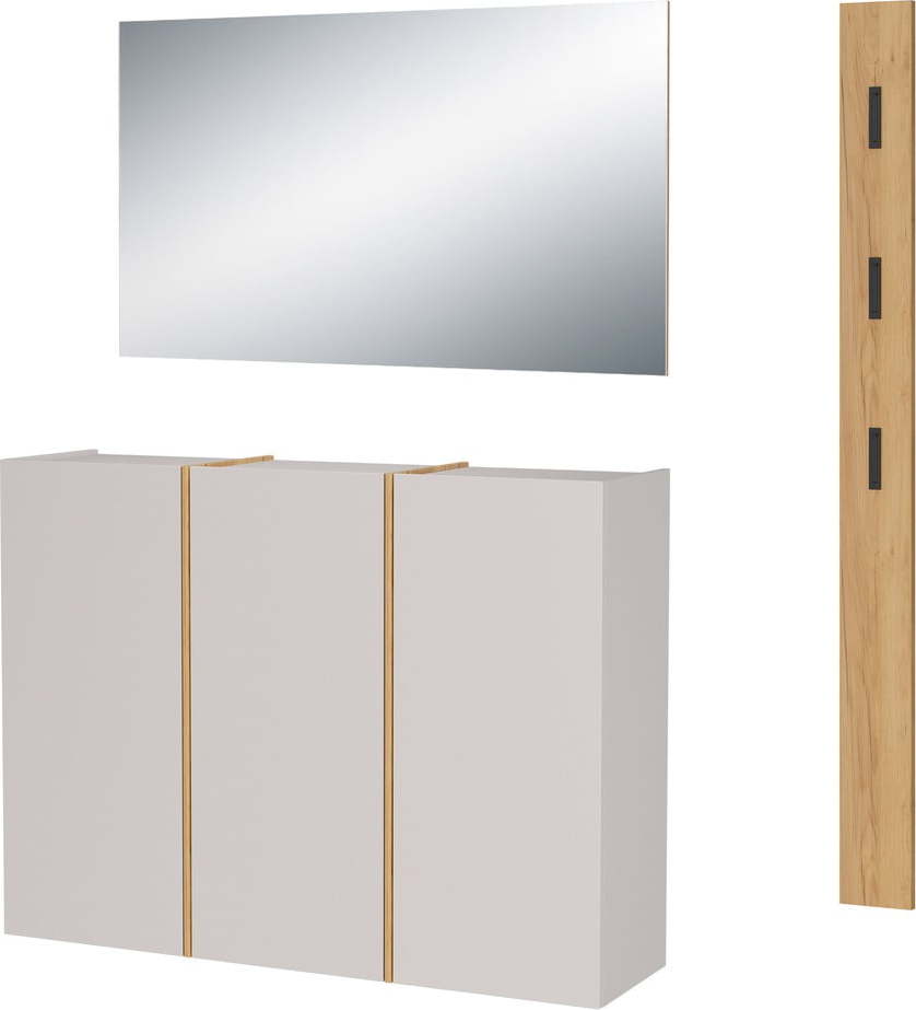 Krémová/v přírodní barvě předsíňová sestava 168x200x37 cm Libbiano – Germania Germania