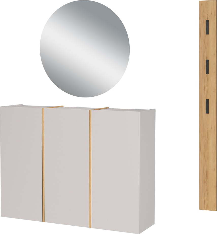 Krémová/v přírodní barvě předsíňová sestava 168x200x37 cm Libbiano – Germania Germania