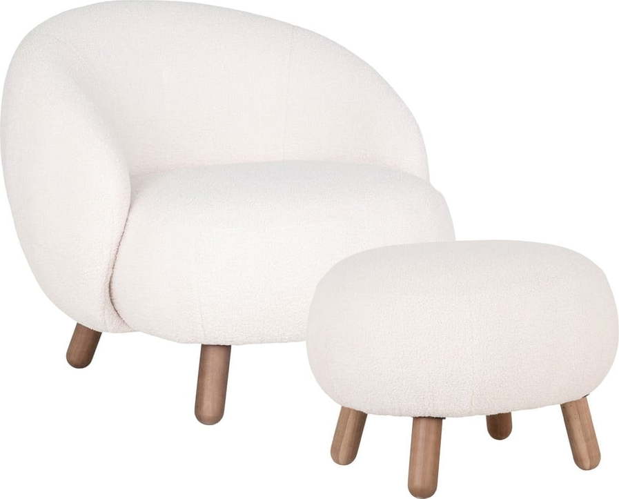 Krémové křeslo s podnožkou Savona – House Nordic House Nordic