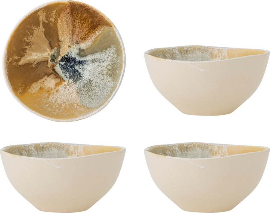 Krémové misky v sadě 4 ks z kameniny 525 ml Lacey – Bloomingville Bloomingville