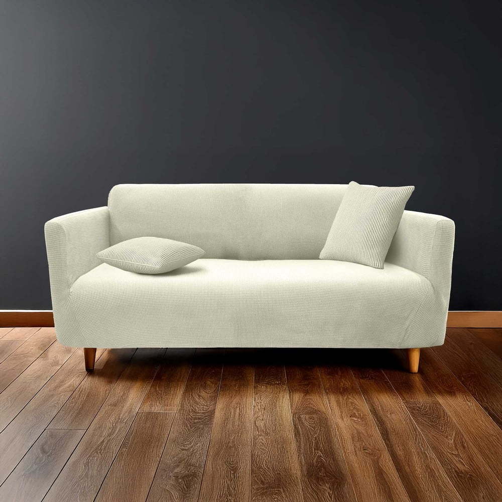 Krémový 3místný napínací potah na pohovku Sacha – douceur d'intérieur Douceur d intérieur