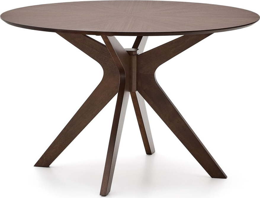 Kulatý jídelní stůl s deskou v dekoru ořechového dřeva ø 120 cm Naanim – Kave Home Kave Home