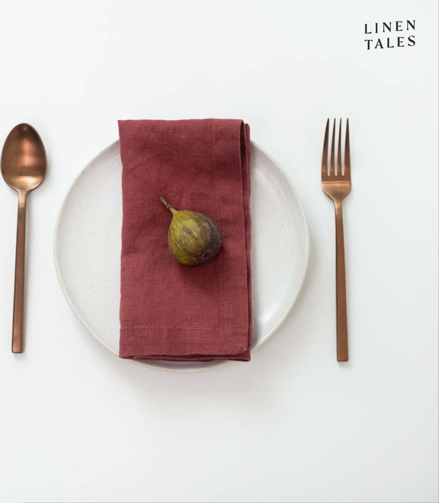 Lněné ubrousky v sadě 2 ks 40x40 cm Marsala – Linen Tales Linen Tales