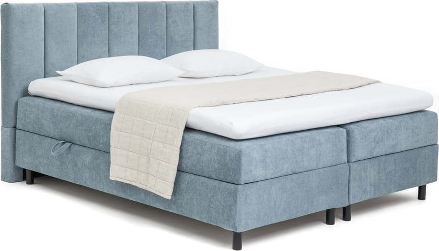 Modrá boxspring postel s úložným prostorem 180x200 cm Elva Bold Line – Bonami Selection Bonami Selection