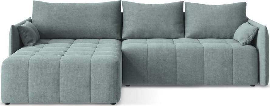 Modrá rozkládací/s úložným prostorem rohová pohovka (levý roh/s lenoškou) Moku – Makamii Makamii